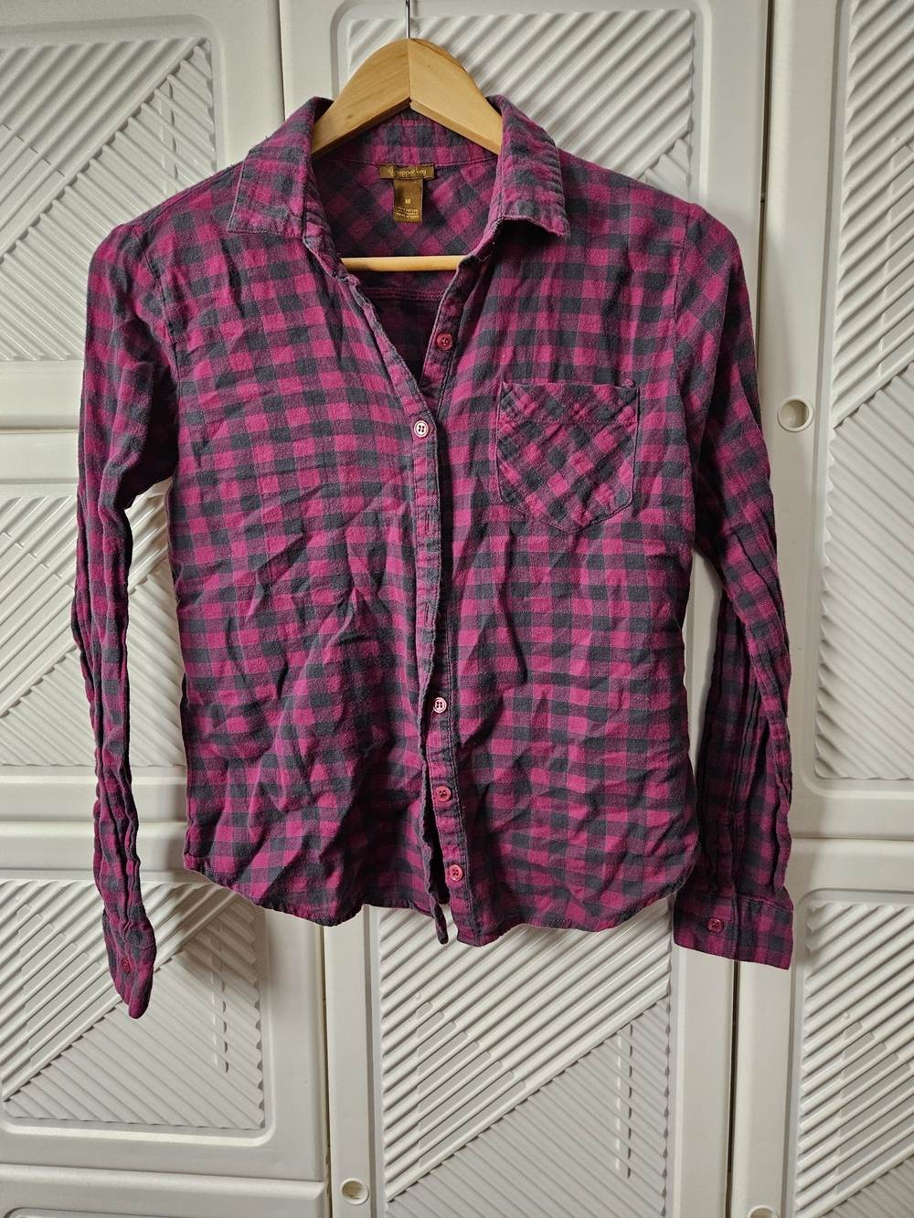 Copper Key Pink and Black Plaid Button-Down Shirt